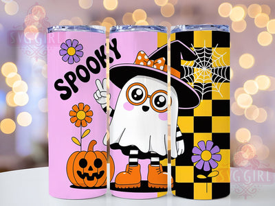 Spooky Cute Ghost Witch Halloween Tumbler, Halloween Witch Wrap, Cute Ghost Sublimation, Witch Hat Drinkware, Kawaii Halloween Cup, Haunted Ghost Tumbler, Magical Spooky Design Sublimation SvggirlplusArt 