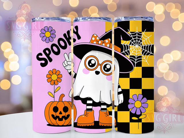 Spooky Cute Ghost Witch Halloween Tumbler, Halloween Witch Wrap, Cute Ghost Sublimation, Witch Hat Drinkware, Kawaii Halloween Cup, Haunted Ghost Tumbler, Magical Spooky Design Sublimation SvggirlplusArt 