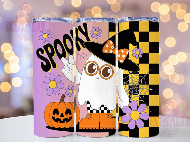 Spooky Cute Ghost Witch Halloween Tumbler, Halloween Witch Wrap, Cute Ghost Sublimation, Witch Hat Drinkware, Kawaii Halloween Cup, Haunted Ghost Tumbler, Magical Spooky Design Sublimation SvggirlplusArt 