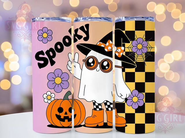 Spooky Cute Ghost Witch Halloween Tumbler, Halloween Witch Wrap, Cute Ghost Sublimation, Witch Hat Drinkware, Kawaii Halloween Cup, Haunted Ghost Tumbler, Magical Spooky Design Sublimation SvggirlplusArt 