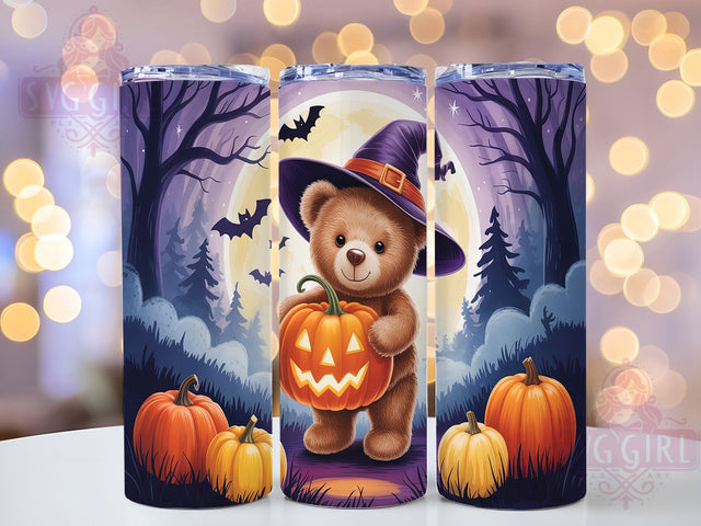 Spooky Cute Halloween Bear Tumbler, Bear Tumbler Wrap, 20oz Sublimation, Spooky Bear Cup, Cute Bear Design, Halloween Drinkware, Fall Bear Tumbler Sublimation SvggirlplusArt 