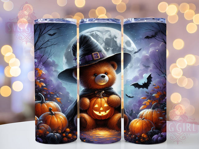 Spooky Cute Halloween Bear Tumbler, Bear Tumbler Wrap, 20oz Sublimation, Spooky Bear Cup, Cute Bear Design, Halloween Drinkware, Fall Bear Tumbler Sublimation SvggirlplusArt 