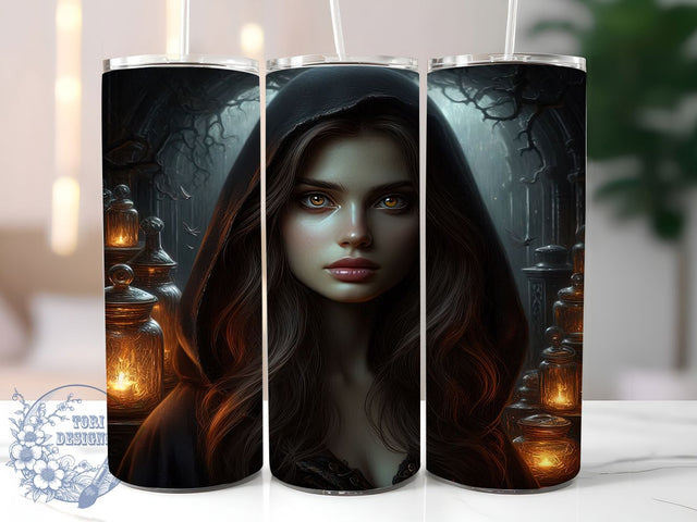 Spooky Cute Halloween Girl Tumbler Wrap, Spooky Cute Wrap, 20Oz Sublimation Cup, Witchy Woman Design, Girly Halloween Drinkware, Autumn Costume Tumbler, Festive Fall Wrap Sublimation ToriDesigns 