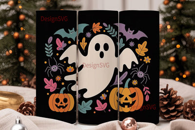 Spooky Cute Halloween Tumbler Wrap Sublimation DesignSVG 