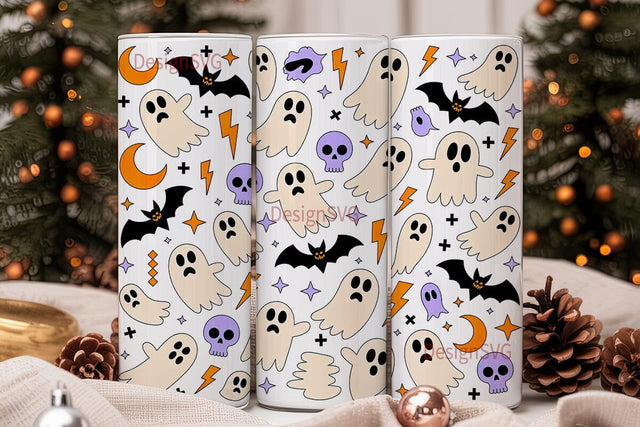 Spooky Cute Halloween Tumbler Wrap Sublimation DesignSVG 