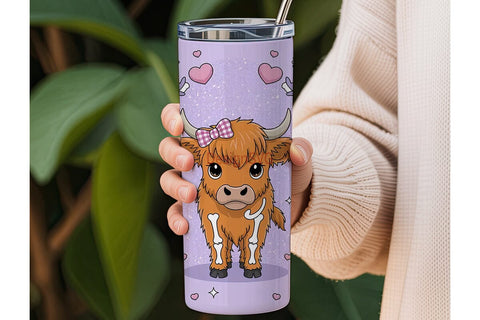 Spooky Cute Highland Cow 20oz Tumbler Sublimation DesignSVG 
