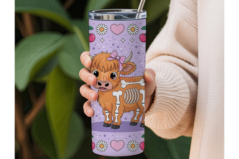 Spooky Cute Highland Cow 20oz Tumbler Sublimation DesignSVG 