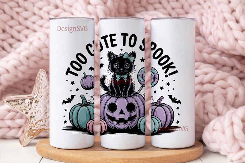 Spooky Cute Kitten 20oz Tumbler Wrap Sublimation DesignSVG 