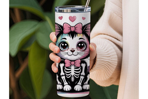 Spooky Cute Kitty 20oz Tumbler Design Sublimation DesignSVG 