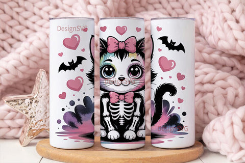 Spooky Cute Kitty 20oz Tumbler Design Sublimation DesignSVG 