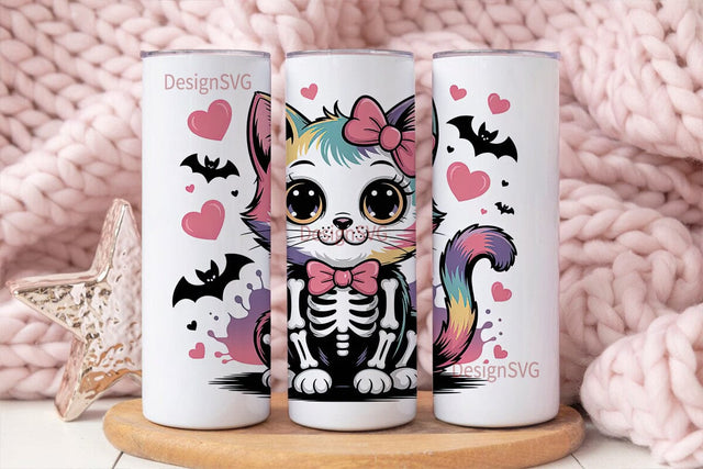 Spooky Cute Kitty 20oz Tumbler Design Sublimation DesignSVG 