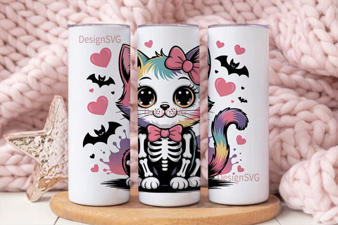 Spooky Cute Kitty 20oz Tumbler Design Sublimation DesignSVG 