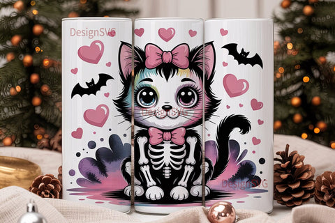 Spooky Cute Kitty 20oz Tumbler Design Sublimation DesignSVG 