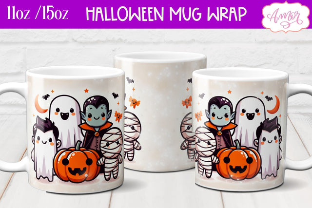Spooky cute mug wrap PNG for sublimation | Halloween crew mug Sublimation Amorclipart 