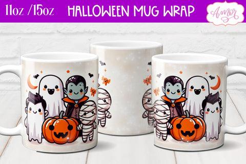 Spooky cute mug wrap PNG for sublimation | Halloween crew mug Sublimation Amorclipart 