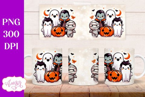 Spooky cute mug wrap PNG for sublimation | Halloween crew mug Sublimation Amorclipart 