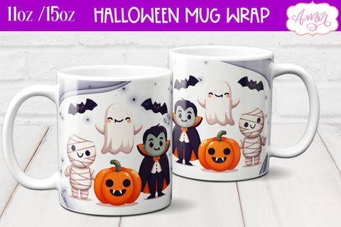 Spooky cute mug wrap PNG for sublimation | Halloween crew mug Sublimation Amorclipart 