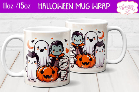 Spooky cute mug wrap PNG for sublimation | Halloween crew mug Sublimation Amorclipart 