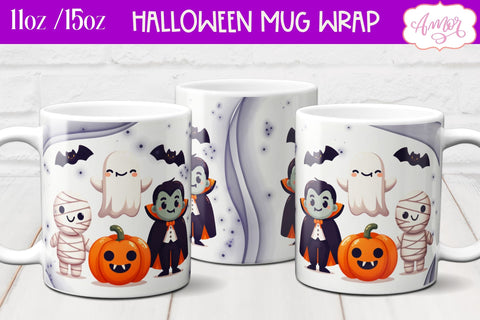 Spooky cute mug wrap PNG for sublimation | Halloween crew mug Sublimation Amorclipart 