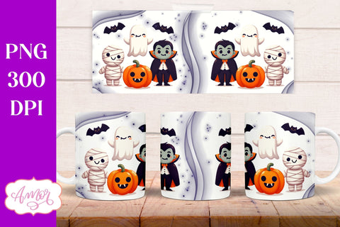 Spooky cute mug wrap PNG for sublimation | Halloween crew mug Sublimation Amorclipart 