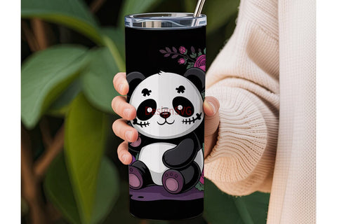 Spooky Cute Panda 20oz Tumbler Wrap Sublimation DesignSVG 