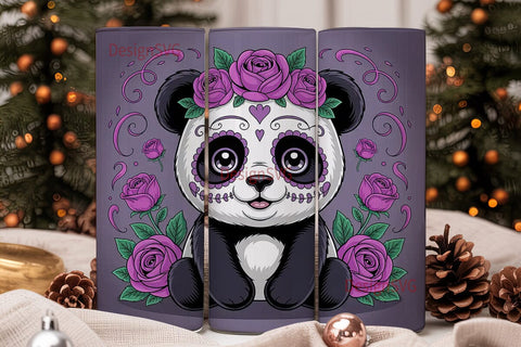 Spooky Cute Panda 20oz Tumbler Wrap Sublimation DesignSVG 