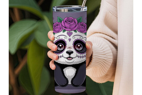 Spooky Cute Panda 20oz Tumbler Wrap Sublimation DesignSVG 