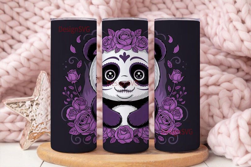 Spooky Cute Panda 20oz Tumbler Wrap Sublimation DesignSVG 