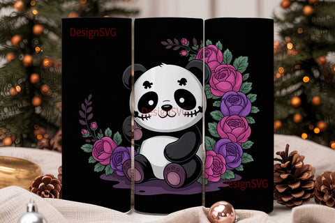 Spooky Cute Panda 20oz Tumbler Wrap Sublimation DesignSVG 