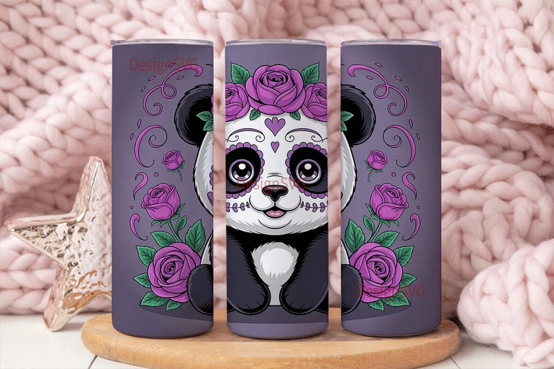 Spooky Cute Panda 20oz Tumbler Wrap Sublimation DesignSVG 