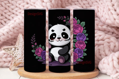 Spooky Cute Panda 20oz Tumbler Wrap Sublimation DesignSVG 