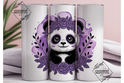 Spooky Cute Panda 20oz Tumbler Wrap Sublimation sassyprint 