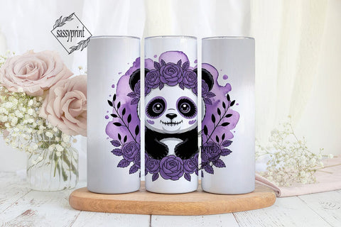 Spooky Cute Panda 20oz Tumbler Wrap Sublimation sassyprint 
