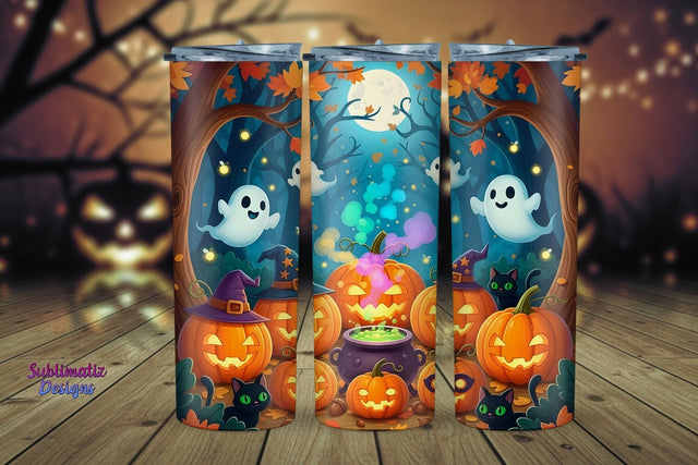 Spooky Cute Pumpkin Party Tumbler Wrap | Halloween Tumbler Wrap for Sublimation Sublimation Sublimatiz Designs 