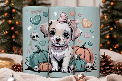 Spooky Cute Puppy 20oz Tumbler Wrap Sublimation DesignSVG 
