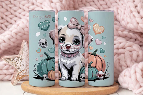 Spooky Cute Puppy 20oz Tumbler Wrap Sublimation DesignSVG 