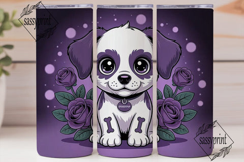Spooky Cute Puppy 20oz Tumbler Wrap Sublimation sassyprint 