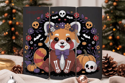 Spooky Cute Red Panda 20oz Tumbler Wrap Sublimation DesignSVG 