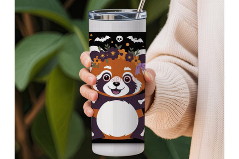 Spooky Cute Red Panda 20oz Tumbler Wrap Sublimation DesignSVG 