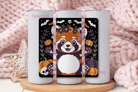 Spooky Cute Red Panda 20oz Tumbler Wrap Sublimation DesignSVG 
