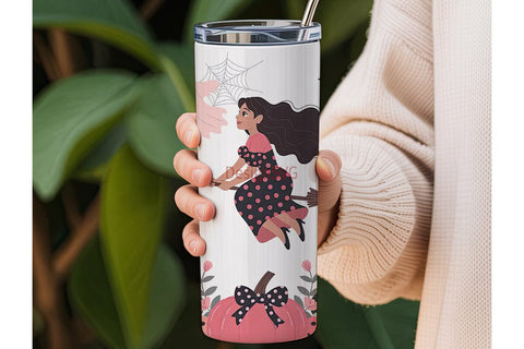 Spooky Cute Witch Tumbler Wrap Sublimation DesignSVG 
