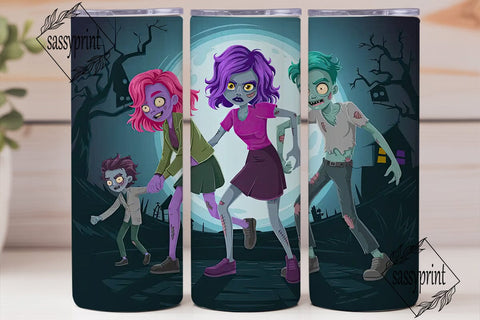 Spooky Cute Zombie Kids 20oz Tumbler Sublimation sassyprint 