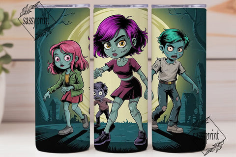 Spooky Cute Zombie Kids 20oz Tumbler Sublimation sassyprint 