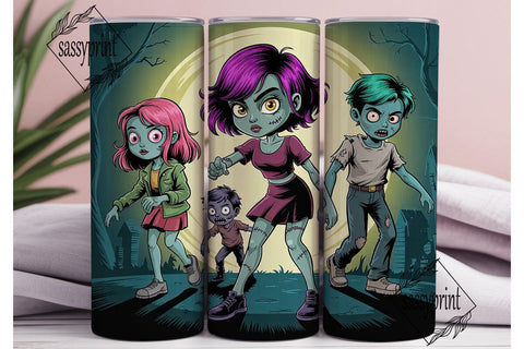 Spooky Cute Zombie Kids 20oz Tumbler Sublimation sassyprint 