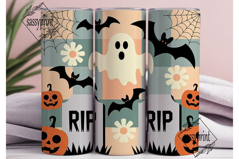 Spooky Daisy Halloween 20oz Tumbler Wrap Sublimation sassyprint 