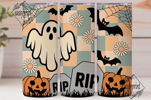 Spooky Daisy Halloween 20oz Tumbler Wrap Sublimation sassyprint 