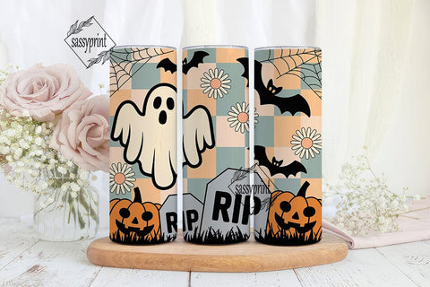 Spooky Daisy Halloween 20oz Tumbler Wrap Sublimation sassyprint 
