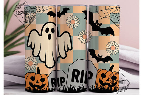 Spooky Daisy Halloween 20oz Tumbler Wrap Sublimation sassyprint 