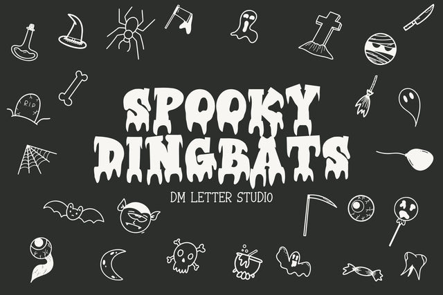 Spooky Dingbats Font Dm Letter Studio 