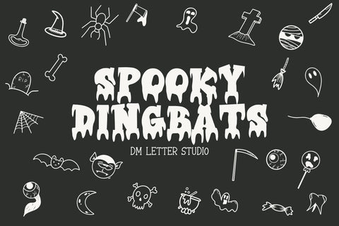 Spooky Dingbats Font Dm Letter Studio 